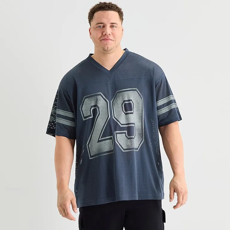 Arizona Mens V Neck Short Sleeve Big and Tall Jersey