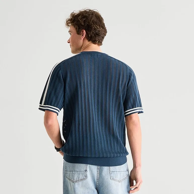 Arizona Mens V Neck Short Sleeve Pullover Sweater