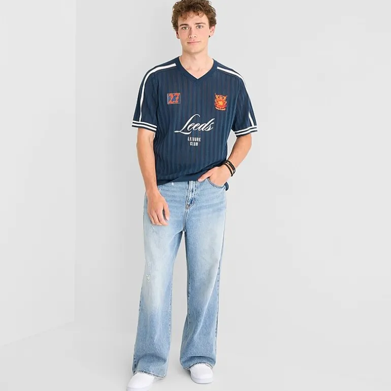 Arizona Mens V Neck Short Sleeve Pullover Sweater