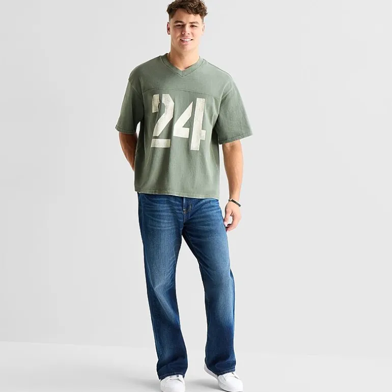 Arizona Mens V Neck Short Sleeve Boxy Fit Graphic T-Shirt