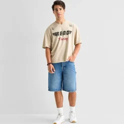 Arizona Mens V Neck Short Sleeve Boxy Fit Graphic T-Shirt