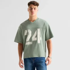 Arizona Mens V Neck Short Sleeve Boxy Fit Graphic T-Shirt