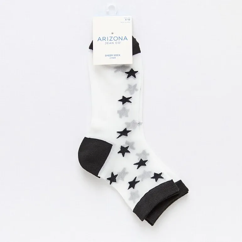 Arizona Sheer Womens 2 Pair Quarter Ankle Socks