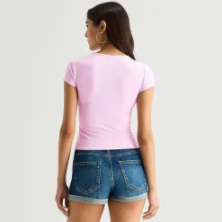 Arizona So Smooth Womens Juniors Round Neck Short Sleeve T-Shirt