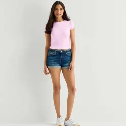 Arizona So Smooth Womens Juniors Round Neck Short Sleeve T-Shirt