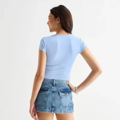 Arizona So Smooth Womens Juniors Round Neck Short Sleeve T-Shirt