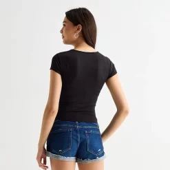 Arizona So Smooth Womens Juniors Round Neck Short Sleeve T-Shirt