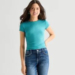 Arizona So Smooth Womens Juniors Round Neck Short Sleeve T-Shirt