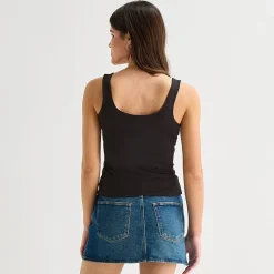 Arizona So Smooth Womens Juniors Scoop Neck Sleeveless Tank Top