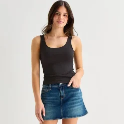 Arizona So Smooth Womens Juniors Scoop Neck Sleeveless Tank Top