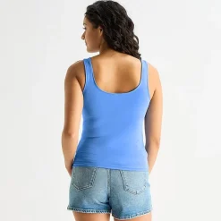 Arizona So Smooth Womens Juniors Scoop Neck Sleeveless Tank Top