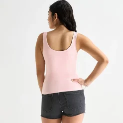 Arizona So Smooth Womens Juniors Scoop Neck Sleeveless Tank Top