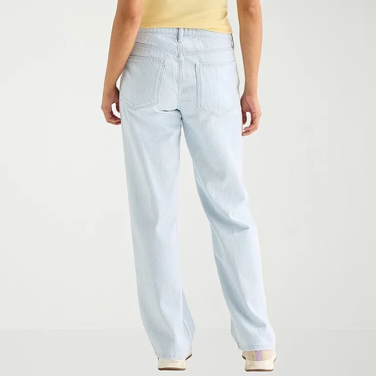 Arizona Striped Womens Juniors Short Low Rise Straight Leg Jean