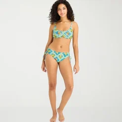 Arizona Womens Adjustable Straps Patchwork Juniors Bralette Bikini Swimsuit Top