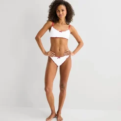 Arizona Womens Adjustable Straps Textured Juniors Bralette Bikini Swimsuit Top