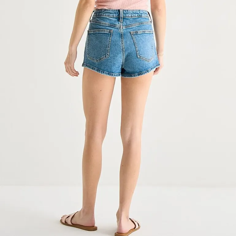 Arizona Womens 2 1/2" High Rise Juniors Denim Short