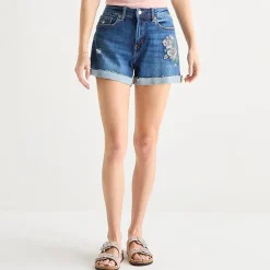 Arizona Womens 3 1/2" High Rise Juniors Denim Short