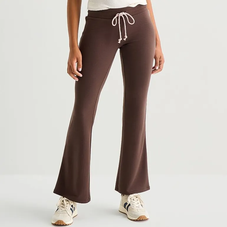 Arizona Womens Juniors Bootcut Mid Rise Sweatpant