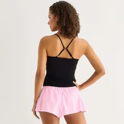 Arizona Womens Juniors Built In Bra Scoop Neck Sleeveless Camisole