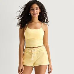Arizona Womens Juniors Built In Bra Scoop Neck Sleeveless Camisole