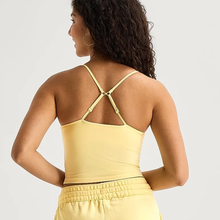 Arizona Womens Juniors Built In Bra Scoop Neck Sleeveless Camisole