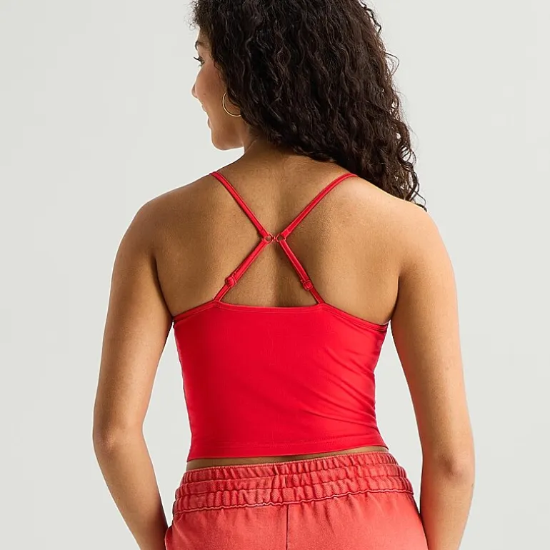 Arizona Womens Juniors Built In Bra Scoop Neck Sleeveless Camisole