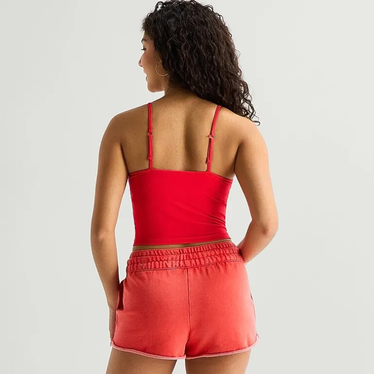 Arizona Womens Juniors Built In Bra Scoop Neck Sleeveless Camisole