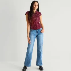 Arizona Womens Juniors Cap Short Sleeve Regular Fit Button-Down Shirt