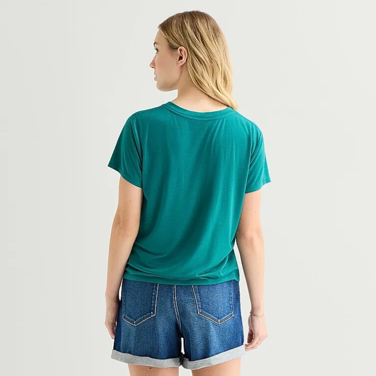 Arizona Womens Juniors Crew Neck Short Sleeve Regular Fit Graphic T-Shirt