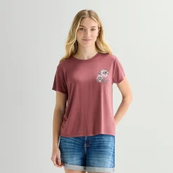 Arizona Womens Juniors Crew Neck Short Sleeve Regular Fit Graphic T-Shirt
