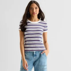 Arizona Womens Juniors Crew Neck Short Sleeve T-Shirt