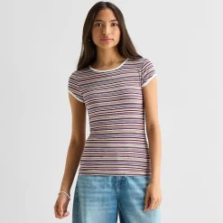 Arizona Womens Juniors Crew Neck Short Sleeve T-Shirt