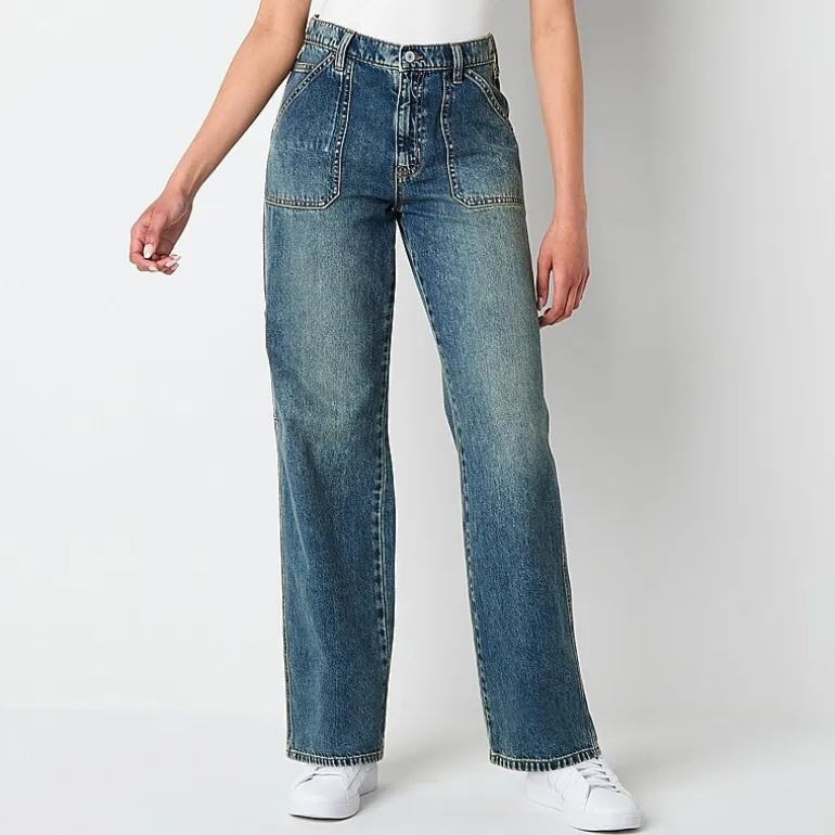 Arizona Womens Juniors Highest Rise Straight Leg Jean