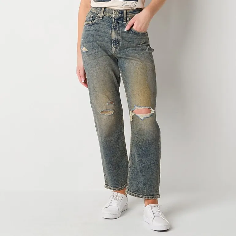 Arizona Womens Juniors Highest Rise Straight Leg Jean