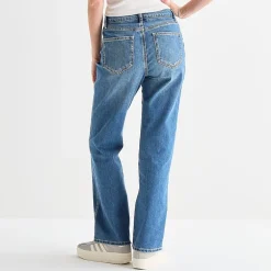 Arizona Womens Juniors High Rise Stretch Fabric Straight Leg Jean