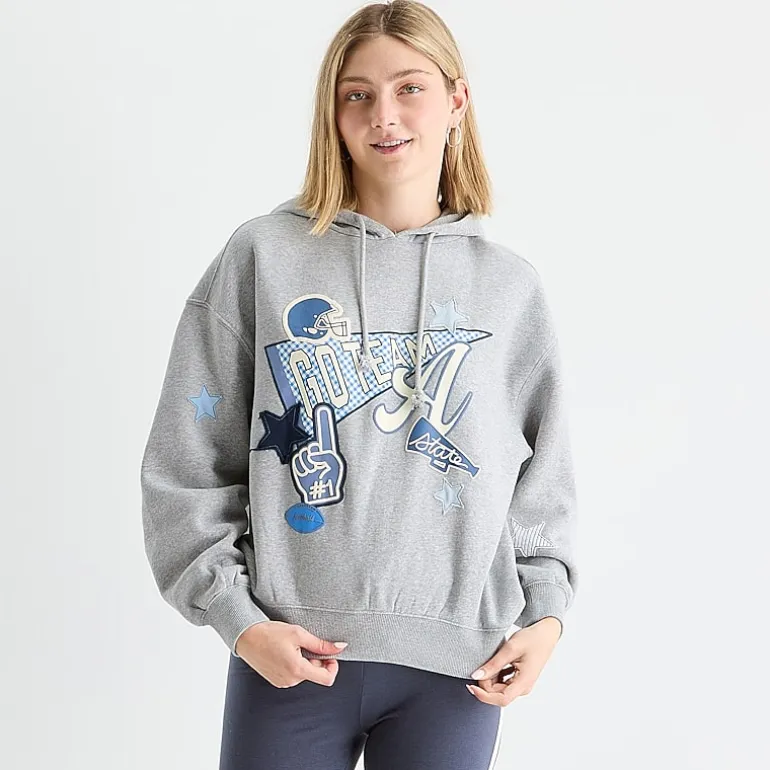 Arizona Womens Juniors Hooded Long Sleeve Sweatshirt