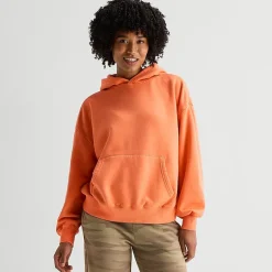 Arizona Womens Juniors Long Sleeve Fleece Hoodie