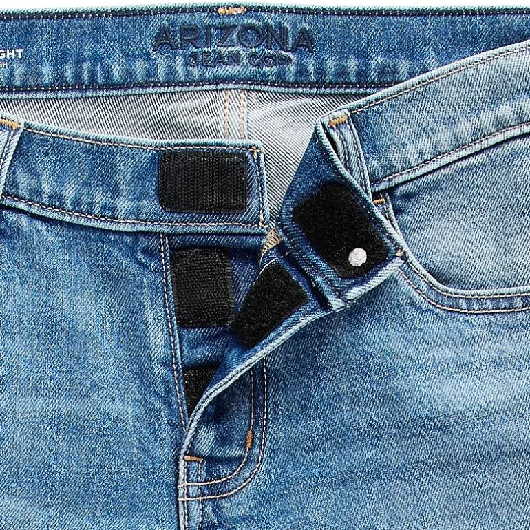 Arizona Womens Juniors Low Rise Adaptive Easy-on + Easy-off Straight Leg Jean
