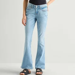 Arizona Womens Juniors Low Rise Bootcut Jean