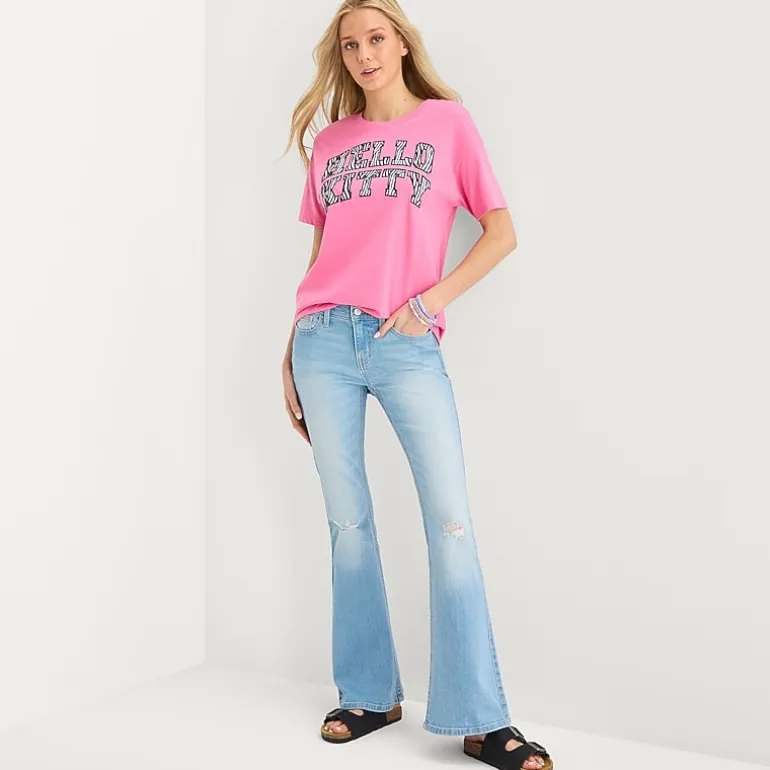 Arizona Womens Juniors Low Rise Flare Leg Jean