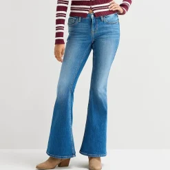 Arizona Womens Juniors Low Rise Flare Leg Jean