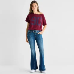 Arizona Womens Juniors Low Rise Flare Leg Jean