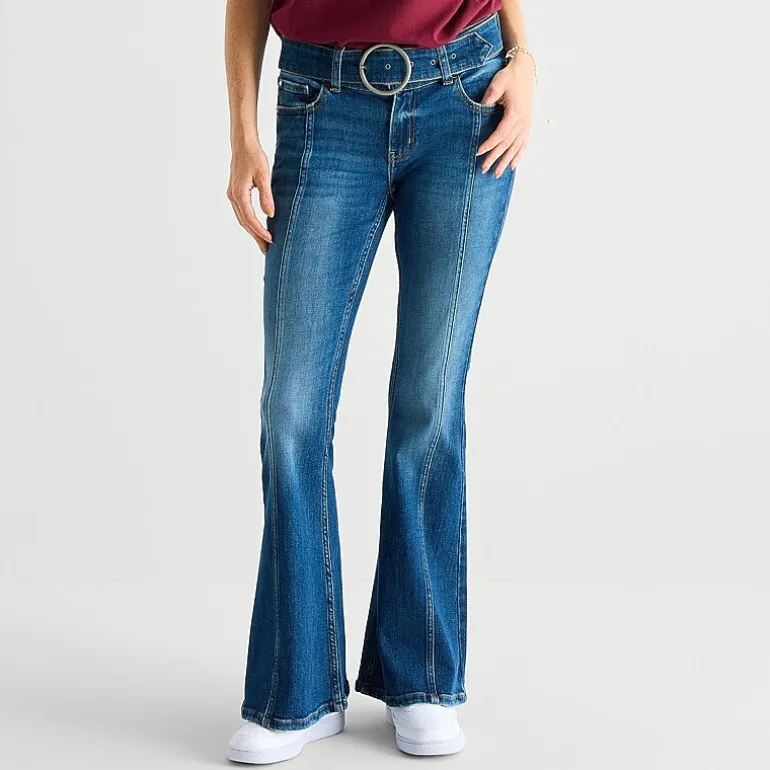 Arizona Womens Juniors Low Rise Flare Leg Jean