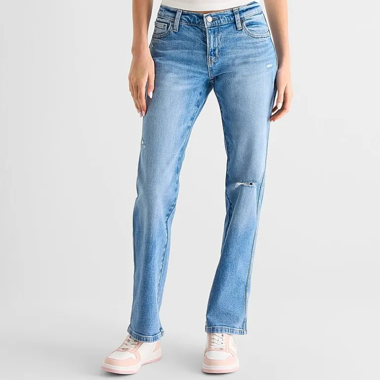 Arizona Womens Juniors Low Rise Straight Leg Jean