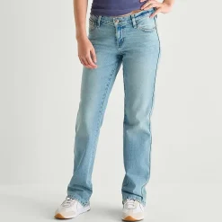 Arizona Womens Juniors Low Rise Straight Leg Jean