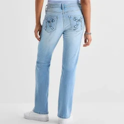 Arizona Womens Juniors Low Rise Straight Leg Jean