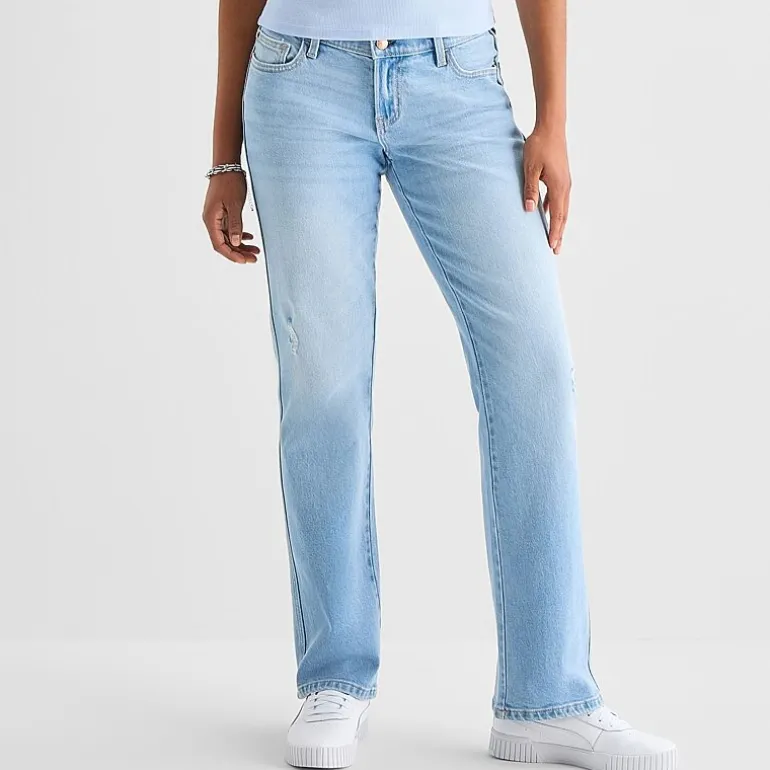 Arizona Womens Juniors Low Rise Straight Leg Jean