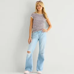 Arizona Womens Juniors Low Rise Bootcut Jean