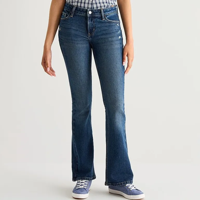 Arizona Womens Juniors Low Rise Bootcut Jean