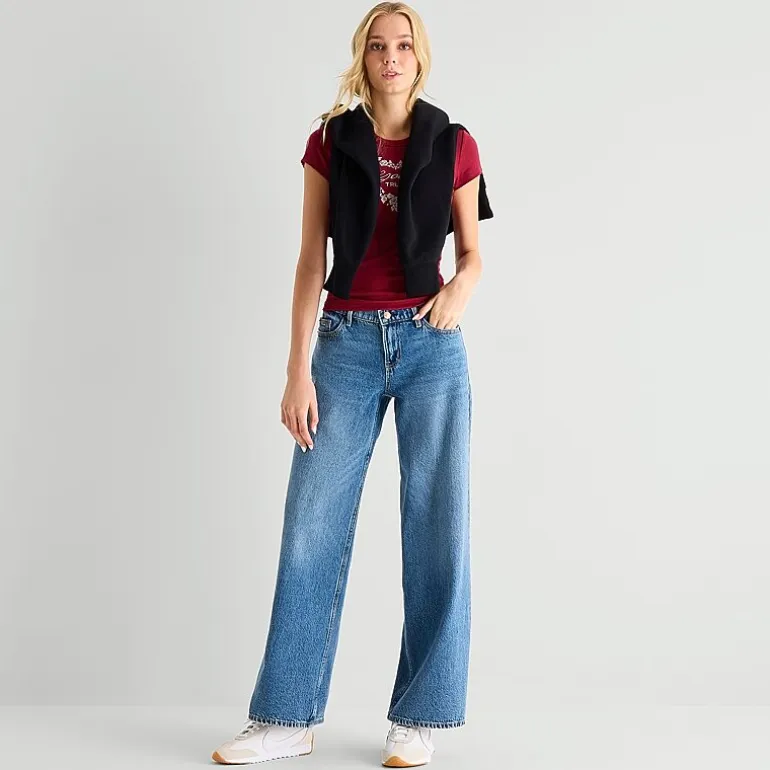 Arizona Womens Juniors Low Rise Baggy Fit Jean